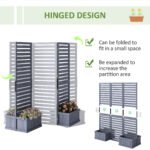 Wood Privacy Screen w/ 4 Planter Box, Raised Bed w/ 3 Panels & Drainage Holes - Image 5