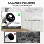 13' x 10' x 6.5' Tunnel Greenhouse Hoop House with Upgraded Galvanized Steel Frame and Large Windows, White - Image 6