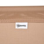 Patio Folding Chair, Outdoor Bungee Sling Chair w/ Armrests, Portable Lawn Chair for Camping, Garden, Beige - Image 7