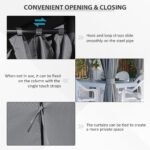 10' x 13' Outdoor Patio Gazebo, Canopy Shelter with 6 Removable Sidewalls & Steel Frame for Garden, Lawn, Backyard & Deck, Gray - Image 5
