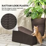 Set of 3 Tall Planters with Drainage Hole, 24" Outdoor Flower Plant Pots, Indoor Planters for Porch, Front Door, Entryway, Patio and Deck, Brown - Image 6