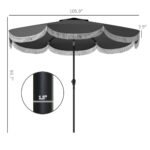 9FT Patio Umbrella, UPF 30+ Outdoor Market Umbrella with Crank, 8 Ribs, Push Button Tilt, Vented for Patio Deck Backyard Lawn - Image 3