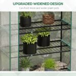 5 Tier Mini Greenhouse, Small Portable Greenhouse with PE Cover, Roll-Up Zippered Door, 76" x 35.4" x 19.3", White - Image 4