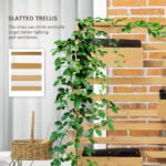 Wooden Plant Trellis Stand with 5 Hanging Planter Boxes, Freestanding Outdoor Plant Stand for Patio, Garden, Balcony, Porch - Image 5