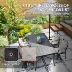 Square Patio Umbrella Base Holder, Heavy Duty Outdoor Umbrella Stand Base, Filled Up to 42lbs with Sand or 33lbs with Water for Garden, Poolside - Image 5