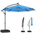 10 ft Cantilever Patio Umbrella with Light, Weight, Offset Hanging Outdoor Umbrella with Protective Cover - Image 11