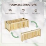 Foldable Raised Garden Bed, Wooden Planter Box, Herb Garden Planter with Drainage Holes, for Backyard, Patio to Grow Vegetables, Herbs, and Flowers, 27.6" x 11.6" x 9.8" - Image 4