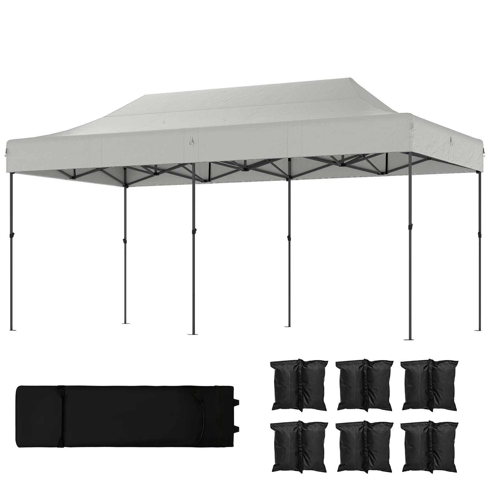 Prp4a719db212aac3.jpg 10 x 20 ft Pop Up Canopy Tent, Heavy Duty UPF50+ Outdoor Portable Instant Canopy Shelter with Wheeled Bag - Image 1
