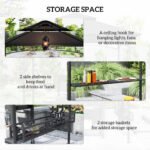 8' x 5' BBQ Grill Gazebo, 2-Tier Outdoor BBQ Gazebo with 2 Side Shelves, Storage Baskets, Ceiling Hook, Dark Gray - Image 5