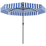 8.6FT Patio Umbrella, UPF 30+ Outdoor Market Umbrella, 2-Tier Vented Patio Table Umbrella with Crank 8 Ribs, Tiltable Porch Umbrella for Garden Deck Poolside - Image 9