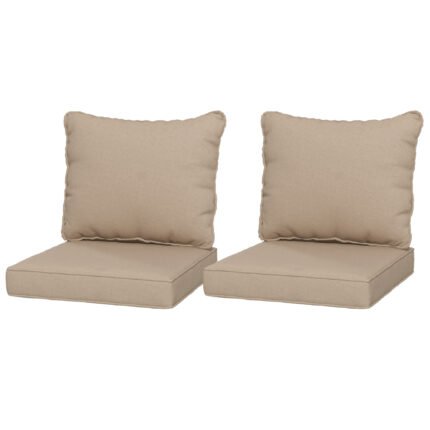 Patio Chair Cushions Set of 2 with Seat & Backrest