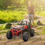 2 Seater 24V Kids Electric Car w/ Remote Control, 3 Speed, LED Lights, Music, Horn, Spring Suspension, Slow Start - Image 2