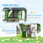 Wooden Playhouse for Kids Outdoor with Doors, Windows, Planter Pots and Boxes for Toddlers 3-8 Years, White - Image 8
