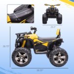 12V Kids Recharging Ride-on Electric ATV Quad w/ Realistic Headlights Wide Wheel, Yellow - Image 3