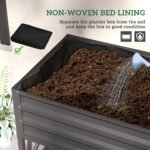 Galvanized Raised Garden Bed, Metal Planter Box with Legs, Storage Shelf and Bed Liner, Dark Gray - Image 7