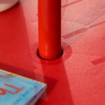 Kids Table and Chair Set, Outdoor Folding Garden Furniture, Picnic Table for Patio Backyard, with Removable & Height Adjustable Sun Umbrella, Red - Image 7