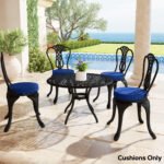 Patio Chair Cushions Set of 4 Round Seat Cushions for Dining Bistro Chairs Machine Washable, 15" x 15" x 3", Navy Blue - Image 8