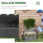 46" Wooden Planter with Trellis, Raised Garden Bed to Grow Vegetables, Herbs, Flowers for Backyard, Patio, Gray - Image 6