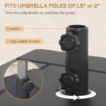 3-in-1 Outdoor Umbrella Base with Wheels and Handles, End Table, Flower Box Planter with Hole, 175 lbs. Capacity - Image 5