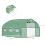 11.5' x 10' x 6.5' Walk-in Tunnel Greenhouse, Green House with Zippered Mesh Door, 7 Mesh Windows & Roll-up Sidewalls, Upgraded Gardening Plant Hot House with Galvanized Steel Hoops, Green - Image 3