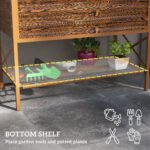Galvanized Raised Garden Bed, Metal Planter Box with Legs, Storage Shelf and Bed Liner, Dark Brown - Image 5