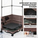Raised Garden Bed with Trellis, Tomato Cage with Lockable Wheels, Self Watering Planter Box with Drainage Holes, Brown - Image 6