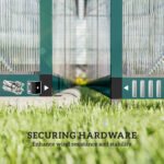Polycarbonate Greenhouse with Swing Door and Two Adjustable Roof Vents, Aluminum Walk-in Greenhouse, 11x6 ft, Dark Green - Image 4