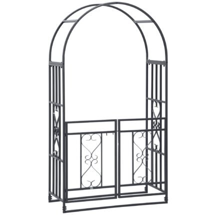 81" Metal Garden Arbor with Double Doors