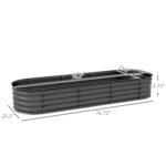 6.4' x 2' x 1' Galvanized Raised Garden Bed Kit, Metal Planter Box with Safety Edging, Dark Gray - Image 3
