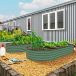 7' x 3' x 1' Raised Garden Bed Set, 2PCS Raised Beds for Gardening with Metal Plant Stakes, Green - Image 2