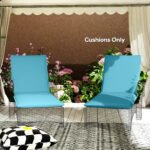 Foldable Chaise Lounge Cushion Set of 2, Outdoor Lounge Chair Cushion Set, UPF50+ 200gsm Fabric, 48" x 23", Light Blue - Image 2