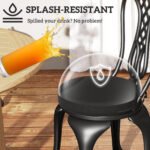 Patio Chair Cushions Set of 4 Round Seat Cushions for Dining Bistro Chairs Machine Washable, 15" x 15" x 3", Black - Image 7