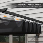 10' x 13' Retractable Pergola Canopy, Aluminum Pergola Sun Shade Shelter for Garden, Patio, Backyard, Deck - Image 4