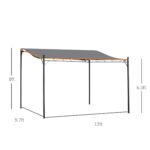 10' x 13' Outdoor Pergola Gazebo, Steel Patio Canopy with Weather-Resistant Fabric and Drainage Holes - Image 3