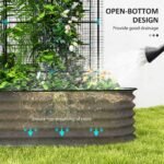 Raised Garden Beds Set with Arch Trellis, Climbing Net, Galvanized Planter Box for Climbing Vegetables Flowers Herbs - Image 8