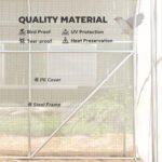9.7' x 6.5' x 6.5' Walk-in Tunnel Greenhouse, Outdoor Green House with Anti-Tear PE Cover, Zipper Doors and Mesh Windows, White - Image 5