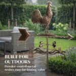 Metal Rooster Weathervane, Roof Mount Wind Direction Indicator, Outdoor Weather Vanes - Image 6
