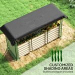 Galvanized Steel Planter Box with Crop Cage and Shade Cloth, Raised Garden Bed for Flowers, Veggies and Herbs, Beige - Image 5