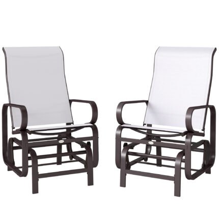Gliding Lounger Chair Set of 2 with Single Rockers
