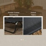 Chaise Pool Lounge Chairs Set of 2, Outdoor Sun Tanning Chairs, Reclining Back, Steel Frame and Side Pocket, Black - Image 7
