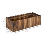 40" x 16" x 12" Raised Planter Box Garden Scalloped Edge Wooden - Image 4