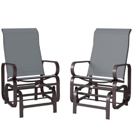 Gliding Lounger Chair Set of 2 with Single Rockers