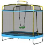 3-in-1 Trampoline for Kids, 6.9' Kids Trampoline with Net, Light Blue