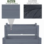 34"x34"x28" Raised Garden Bed 2-Tier Wooden Planter Box for Backyard, Patio to Grow Vegetables, Herbs and Flowers, Gray - Image 5