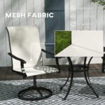Patio Swivel Chairs Set of 2, High Back Patio Dining Chairs with All-Weather Mesh for Backyard, Lawn, Garden, Cream - Image 5