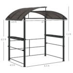 8' x 5' Outdoor Grill Gazebo Canopy Shelter with Vented PC Roof, Side Shleves - Image 3