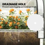 Raised Garden Bed with Flip-Up Greenhouse Cover, Metal Elevated Garden Bed with Legs and Drainage Hole, White - Image 8