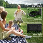 Reversible Outdoor Rug, Waterproof Plastic Straw with Carry Bag, 9' x 12', Blue & White Gourd Border - Image 8