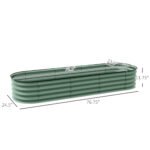 6.4' x 2' x 1' Galvanized Raised Garden Bed Kit, Metal Planter Box with Safety Edging, Green - Image 3