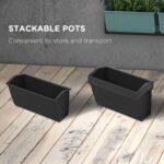 3-Tier Hanging Planter with 6 Pots for Indoor and Outdoor Use, Wall Planter, Self Draining & Wall Mounted, Black - Image 7